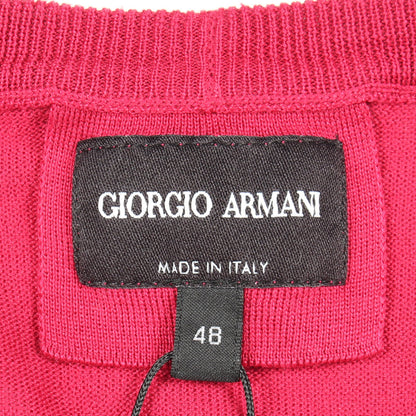 半袖 ニット シルク コットン ピンクパープル ジョルジオアルマーニ トップス GIORGIO ARMANI