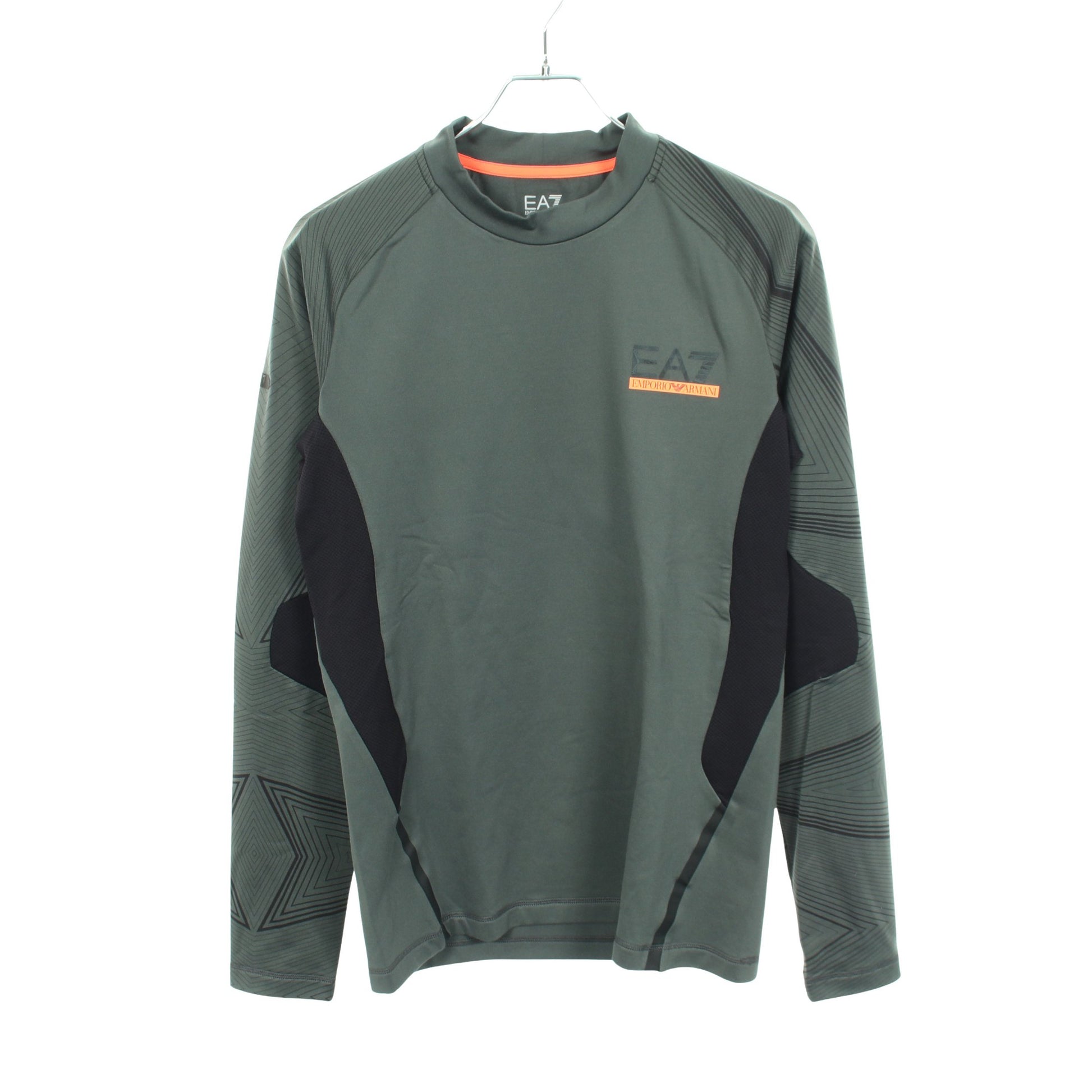 ロゴ 長袖Tシャツ グレーグリーン ブラック イーエーセブンエンポリオアルマーニ トップス EA7 EMPORIO ARMANI