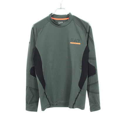 ロゴ 長袖Tシャツ グレーグリーン ブラック イーエーセブンエンポリオアルマーニ トップス EA7 EMPORIO ARMANI
