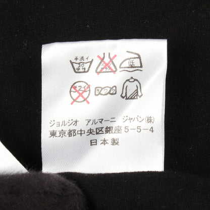 Vネック ラインストーン ロゴ 長袖Tシャツ コットン ブラック エンポリオアルマーニ トップス EMPORIO ARMANI