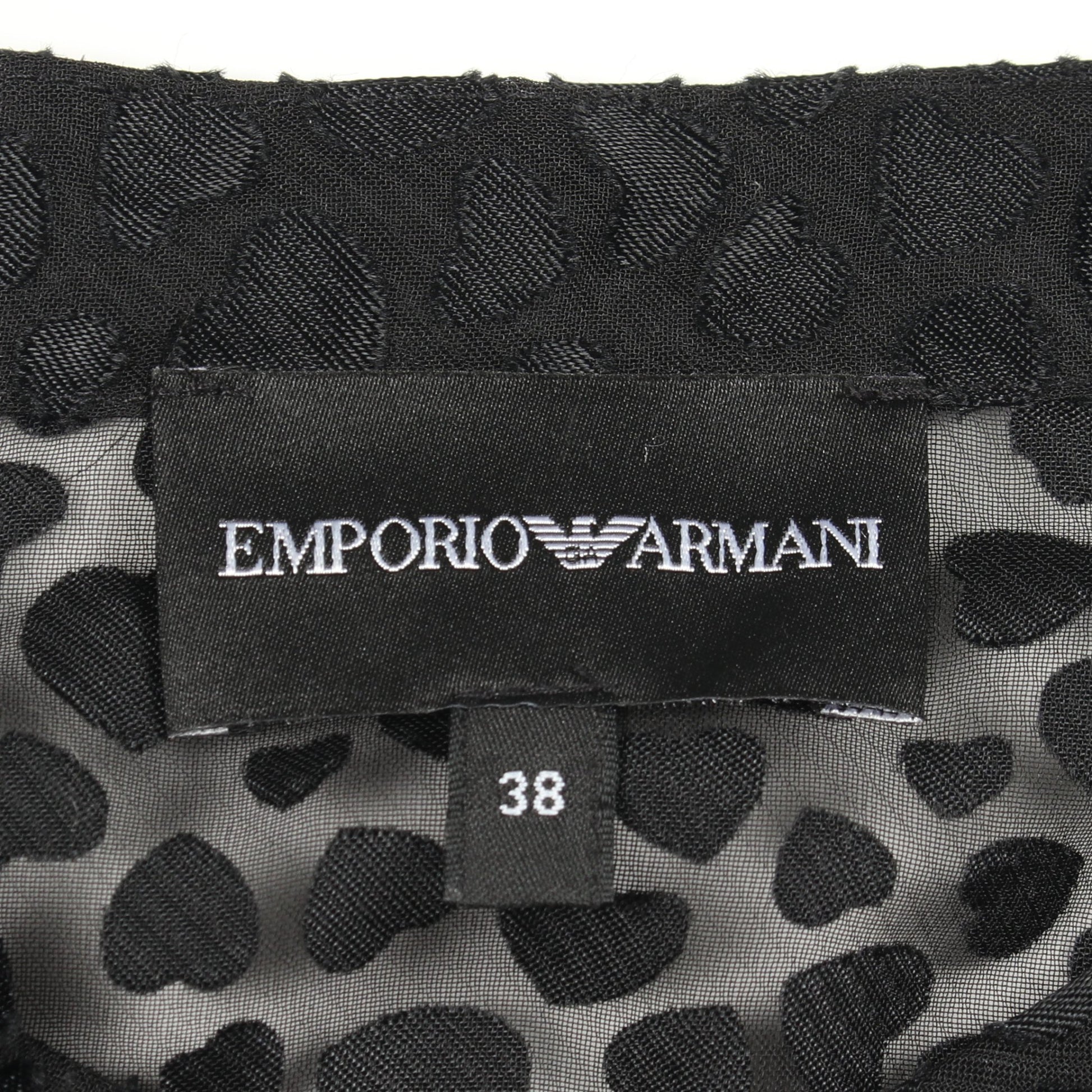 ハート柄 シャツ ブラウス レーヨン ブラック エンポリオアルマーニ トップス EMPORIO ARMANI