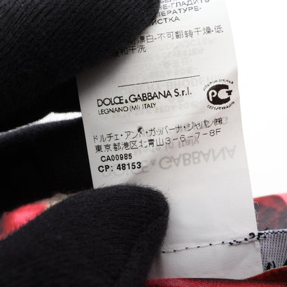 レオパード 花柄 シャツ ブラウス シルク ダークブラウン レッド グリーン ドルチェアンドガッバーナ
