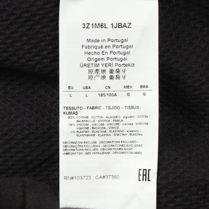 クルーネック 長袖Tシャツ コットン ブラック エンポリオアルマーニ トップス EMPORIO ARMANI