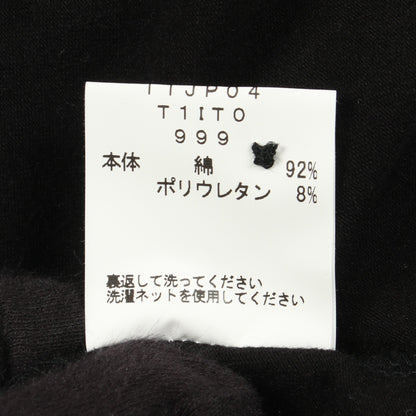 ロゴ刺繍 ヘンリーネック 長袖Tシャツ コットン ブラック エンポリオアルマーニ