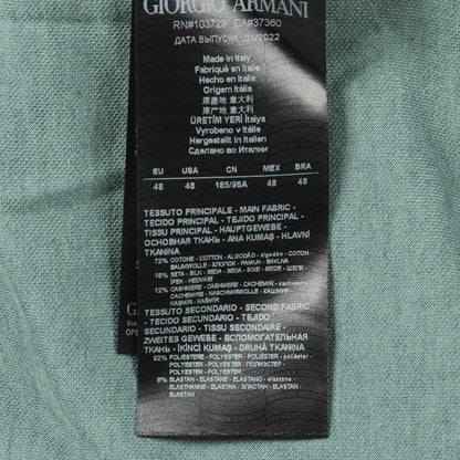 長袖 ポロシャツ コットン シルク グリーン ジョルジオアルマーニ トップス GIORGIO ARMANI