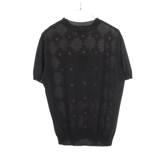 切替 半袖 ニット コットン ブラック エンポリオアルマーニ トップス EMPORIO ARMANI