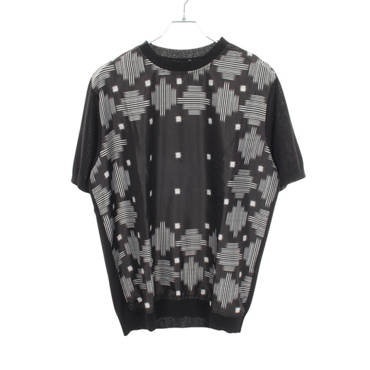 切替 半袖 ニット コットン ブラック エンポリオアルマーニ トップス EMPORIO ARMANI