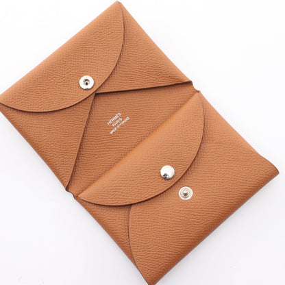 カルヴィデュオ ゴールド コインケース トリヨンクレマンス ブラウン シルバー金具 B刻印 エルメス 財布・小物 HERMES