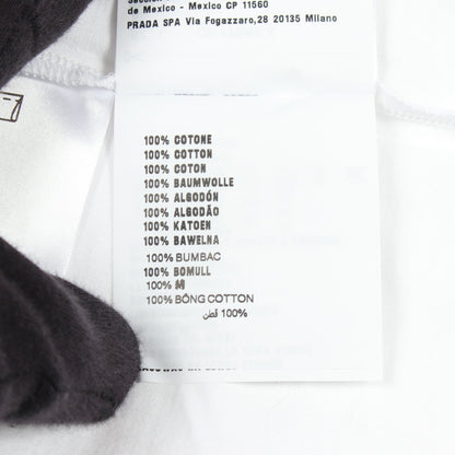 ロゴ刺繍 クルーネック 半袖Tシャツ コットン ホワイト ミュウミュウ トップス miu miu