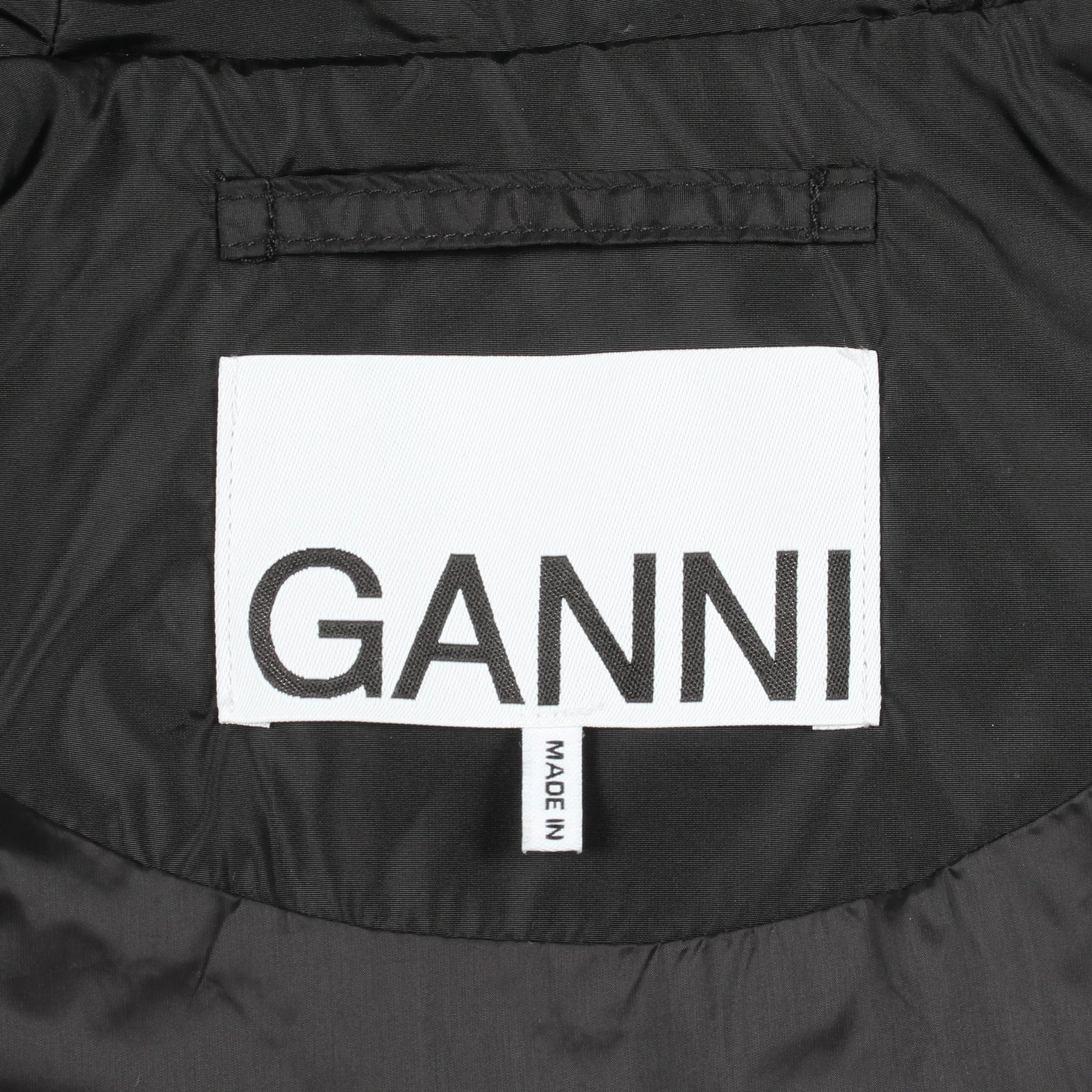 フード付き ナイロンジャケット ナイロン ブラック ガニー アウター GANNI