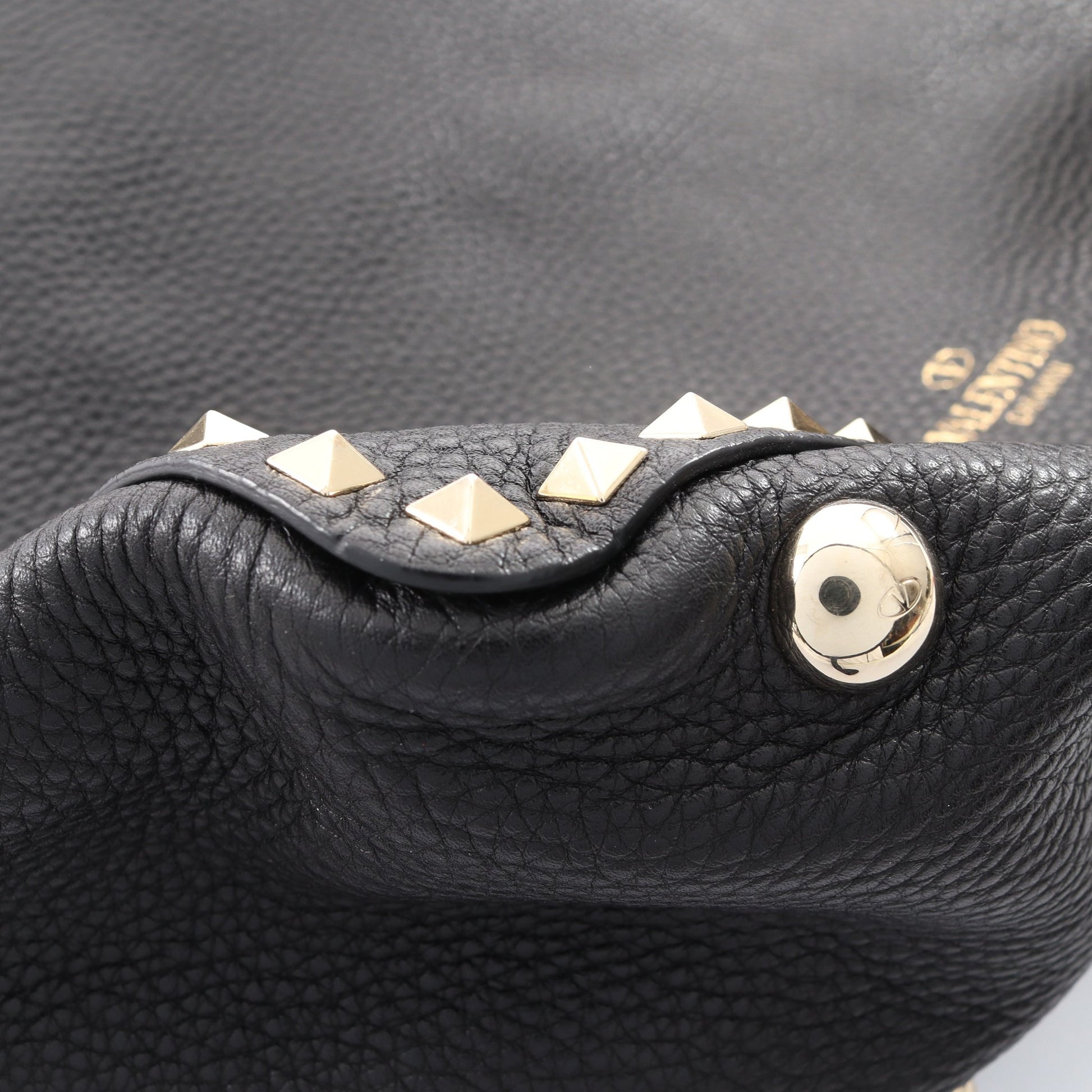 ロックスタッズ 2WAY ハンドバッグ トートバッグ レザー ブラック ヴァレンティノガラヴァーニ バッグ VALENTINO GARAVANI