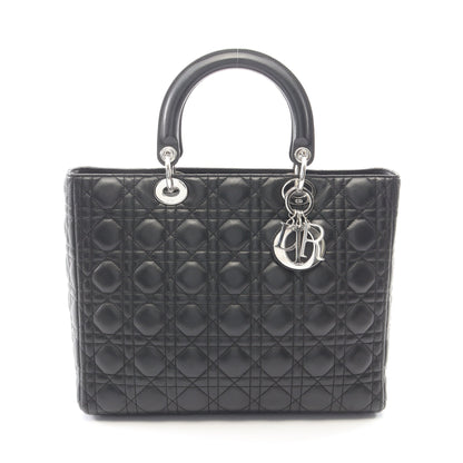 レディディオール ラージ カナージュ ハンドバッグ レザー ブラック クリスチャンディオール バッグ Christian Dior