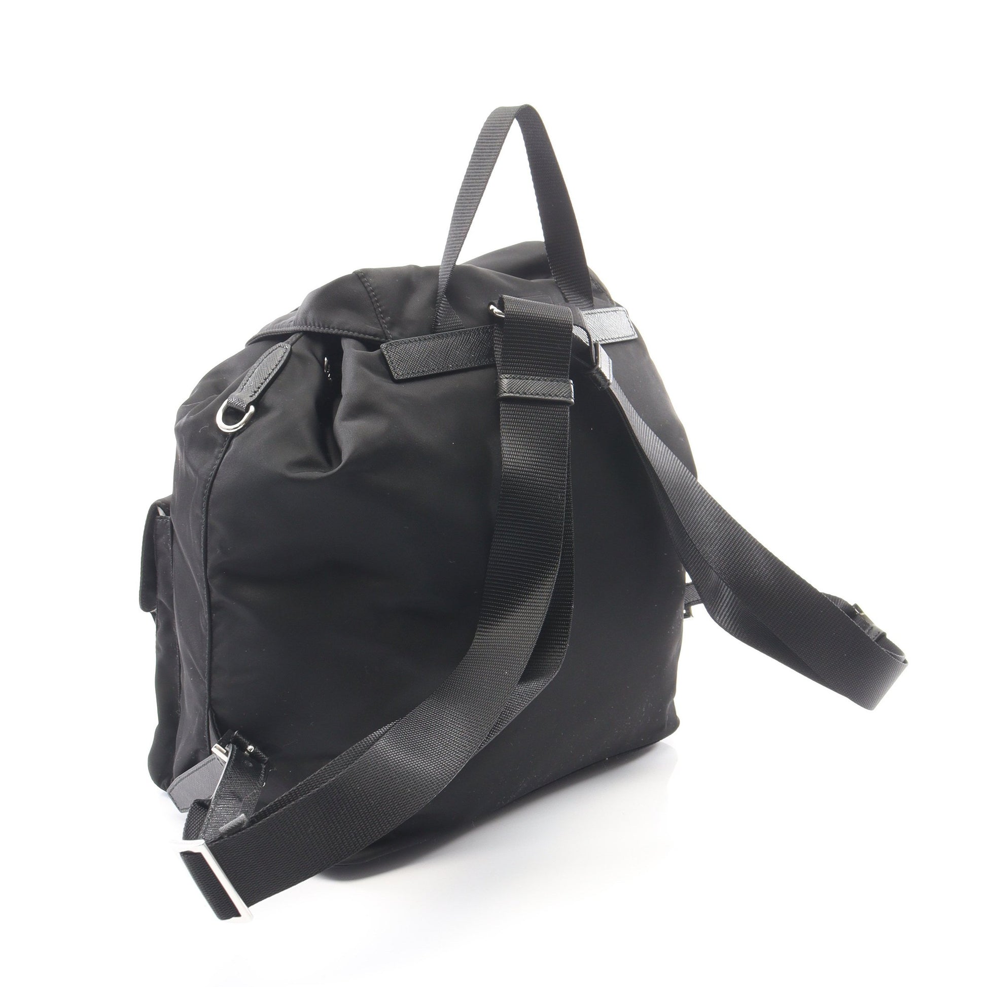 VELA バックパック リュックサック ナイロン サフィアーノレザー ブラック プラダ バッグ PRADA