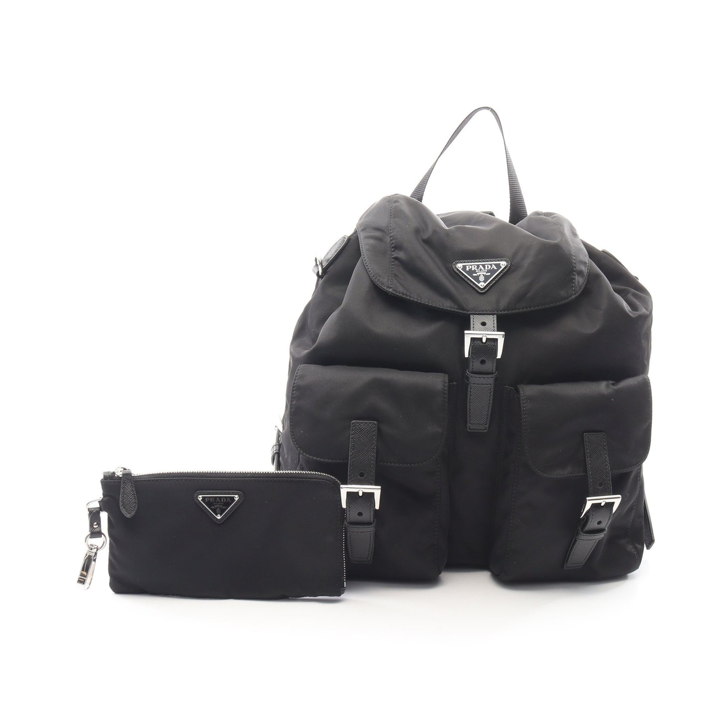 VELA バックパック リュックサック ナイロン サフィアーノレザー ブラック プラダ バッグ PRADA