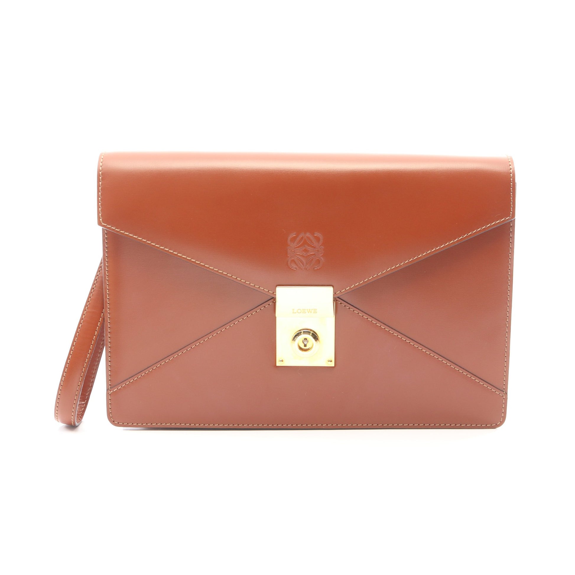 アナグラム クラッチバッグ セカンドバッグ レザー ブラウン ロエベ バッグ LOEWE