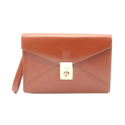 アナグラム クラッチバッグ セカンドバッグ レザー ブラウン ロエベ バッグ LOEWE