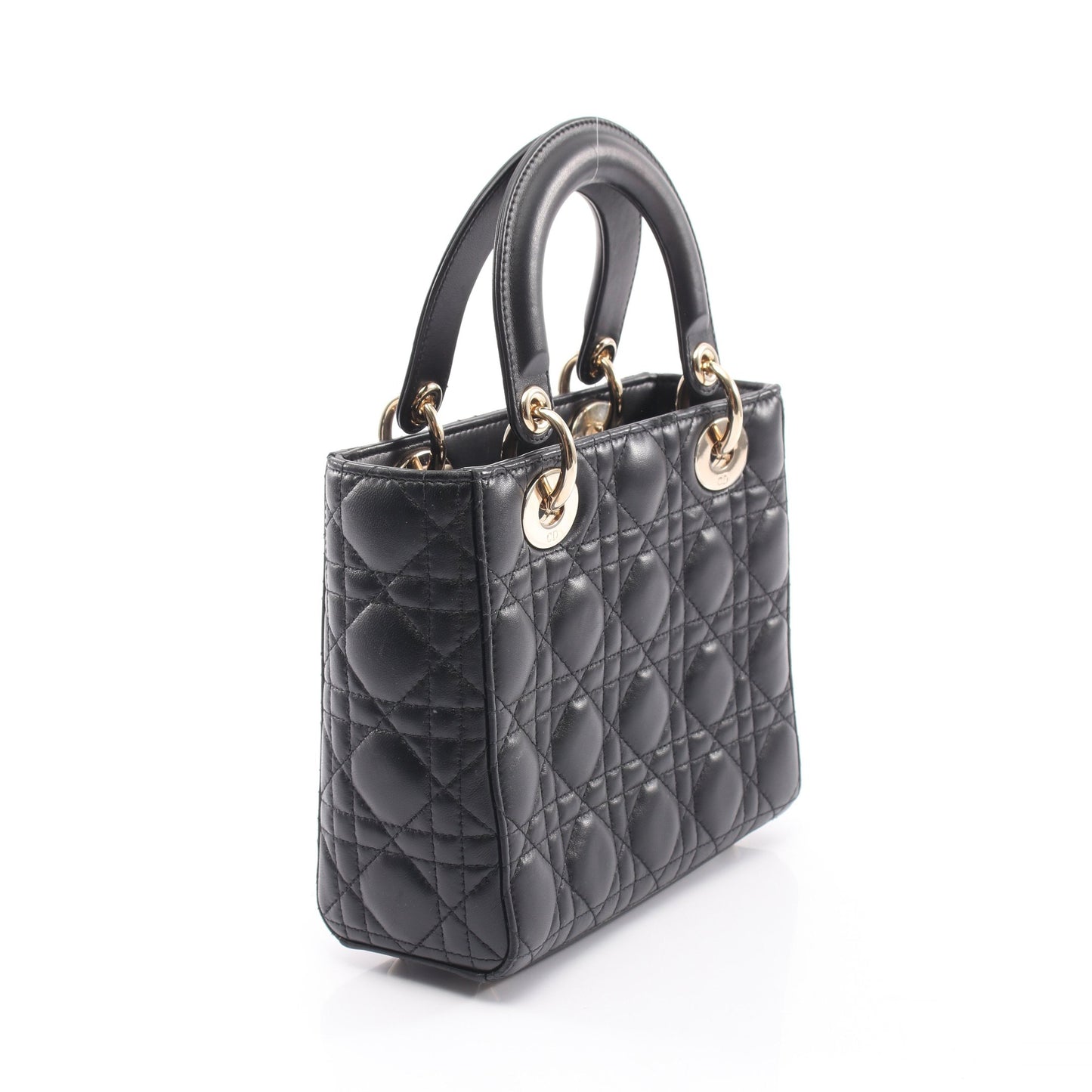 LADY DIOR MY ABCDIOR レディディオール スモール カナージュ 2WAY ハンドバッグ レザー ブラック クリスチャンディオール バッグ Christian Dior