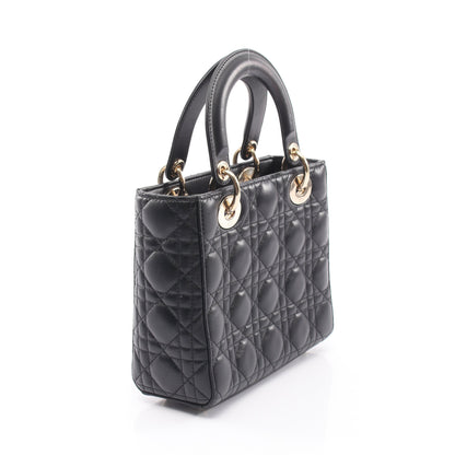 LADY DIOR MY ABCDIOR レディディオール スモール カナージュ 2WAY ハンドバッグ レザー ブラック クリスチャンディオール バッグ Christian Dior