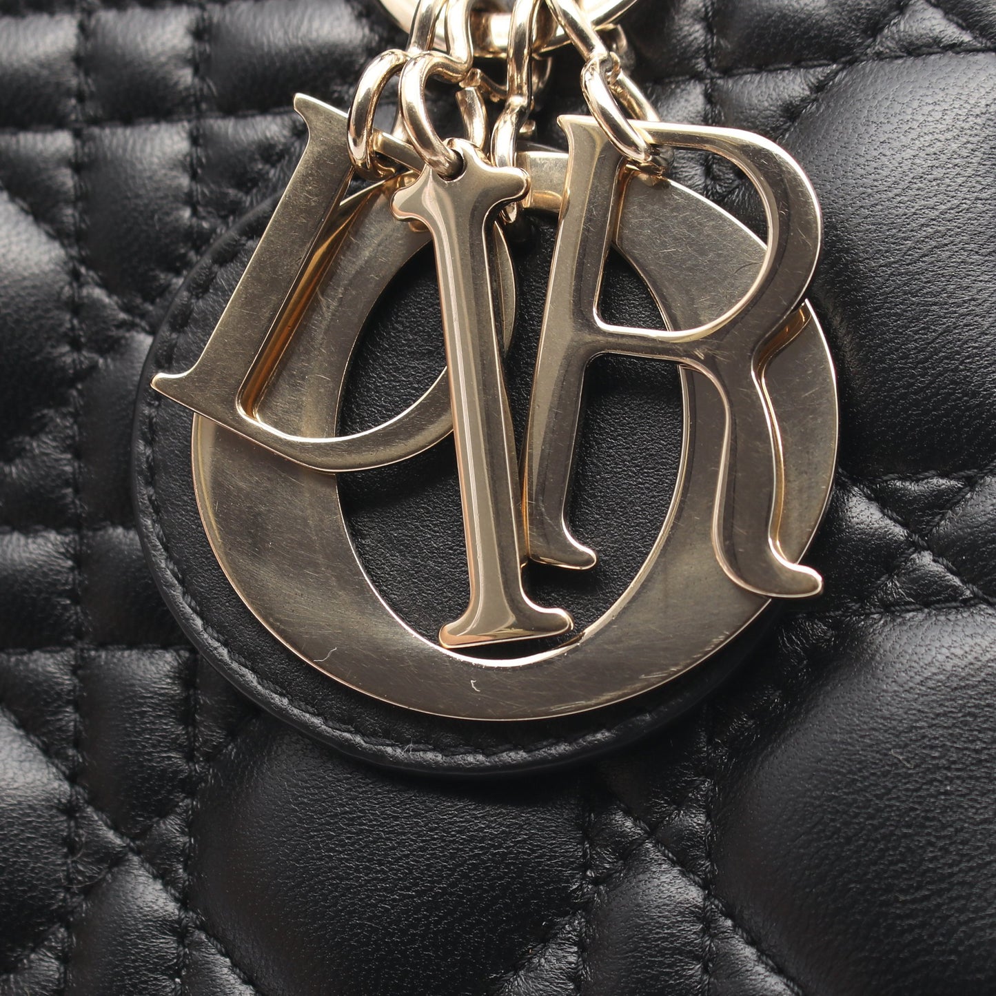 LADY DIOR MY ABCDIOR レディディオール スモール カナージュ 2WAY ハンドバッグ レザー ブラック クリスチャンディオール バッグ Christian Dior