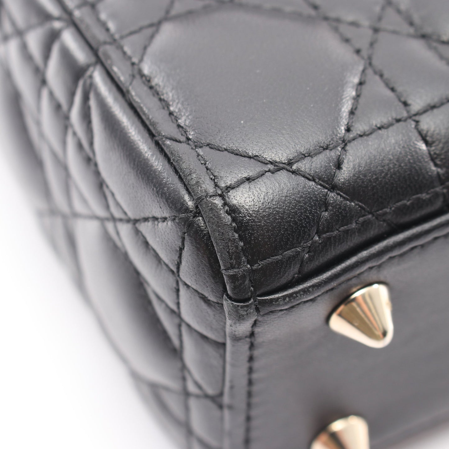 LADY DIOR MY ABCDIOR レディディオール スモール カナージュ 2WAY ハンドバッグ レザー ブラック クリスチャンディオール バッグ Christian Dior