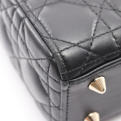 LADY DIOR MY ABCDIOR レディディオール スモール カナージュ 2WAY ハンドバッグ レザー ブラック クリスチャンディオール バッグ Christian Dior