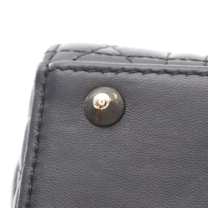 LADY DIOR MY ABCDIOR レディディオール スモール カナージュ 2WAY ハンドバッグ レザー ブラック クリスチャンディオール バッグ Christian Dior