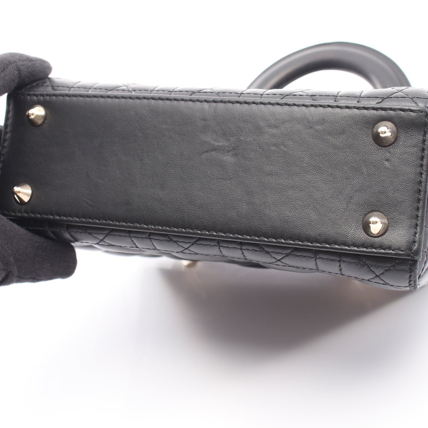LADY DIOR MY ABCDIOR レディディオール スモール カナージュ 2WAY ハンドバッグ レザー ブラック クリスチャンディオール バッグ Christian Dior