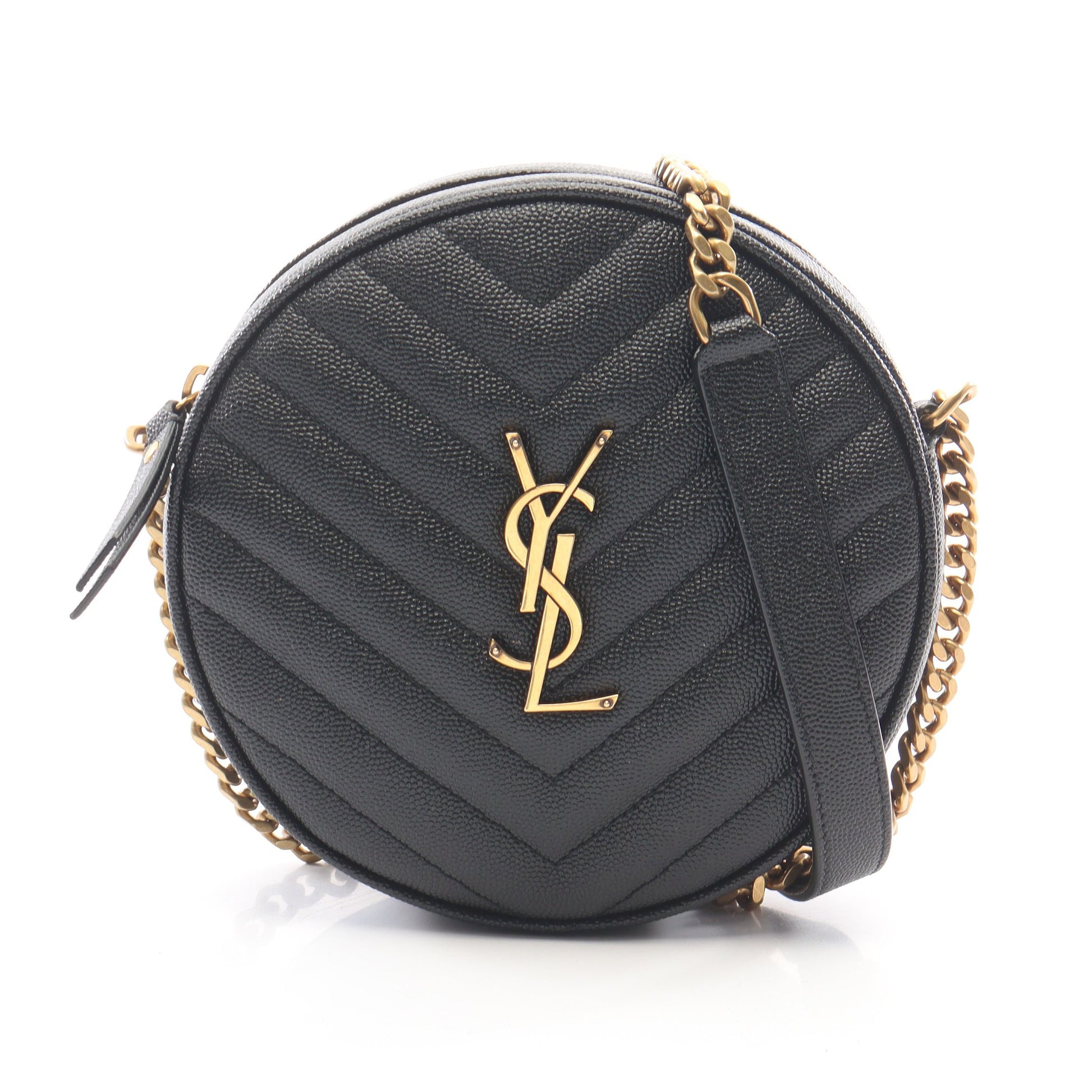 ヴィニル モノグラム チェーンショルダーバッグ レザー ブラック イヴサンローラン バッグ YVES SAINT LAURENT