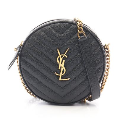 ヴィニル モノグラム チェーンショルダーバッグ レザー ブラック イヴサンローラン バッグ YVES SAINT LAURENT