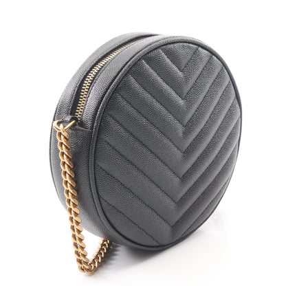 ヴィニル モノグラム チェーンショルダーバッグ レザー ブラック イヴサンローラン バッグ YVES SAINT LAURENT