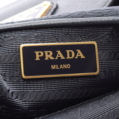 TESSUTO + SAFFI 2WAY ハンドバッグ ナイロン サフィアーノレザー ネイビー プラダ バッグ PRADA