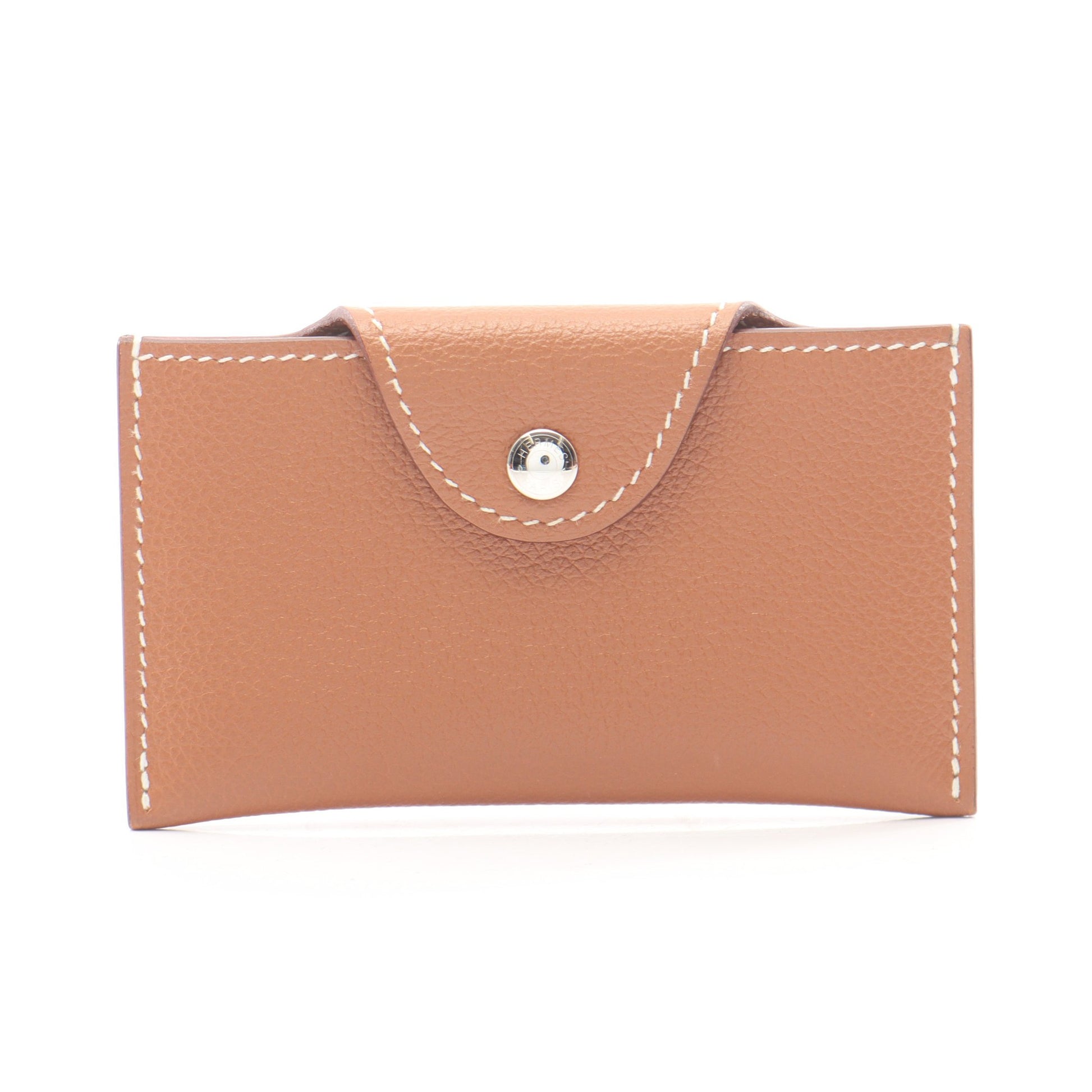 イリアード ゴールド カードケース エバーカラー ブラウン シルバー金具 W刻印 エルメス 財布・小物 HERMES