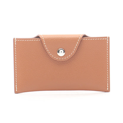 イリアード ゴールド カードケース エバーカラー ブラウン シルバー金具 W刻印 エルメス 財布・小物 HERMES