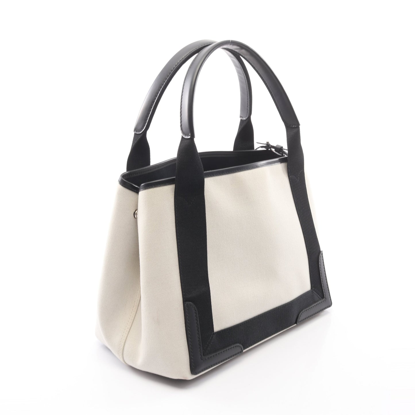 NAVY CABAS S ネイビーカバ ハンドバッグ トートバッグ キャンバス レザー アイボリー ブラック バレンシアガ バッグ BALENCIAGA