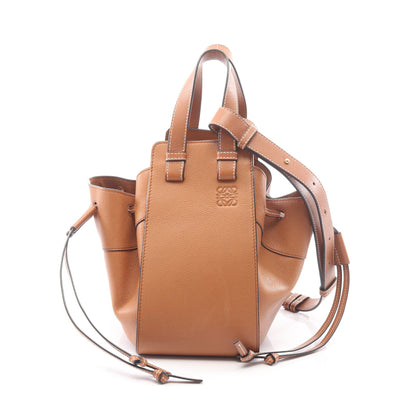 ハンモック ドローストリングバッグ スモール 2WAY ハンドバッグ レザー ライトブラウン ロエベ バッグ LOEWE