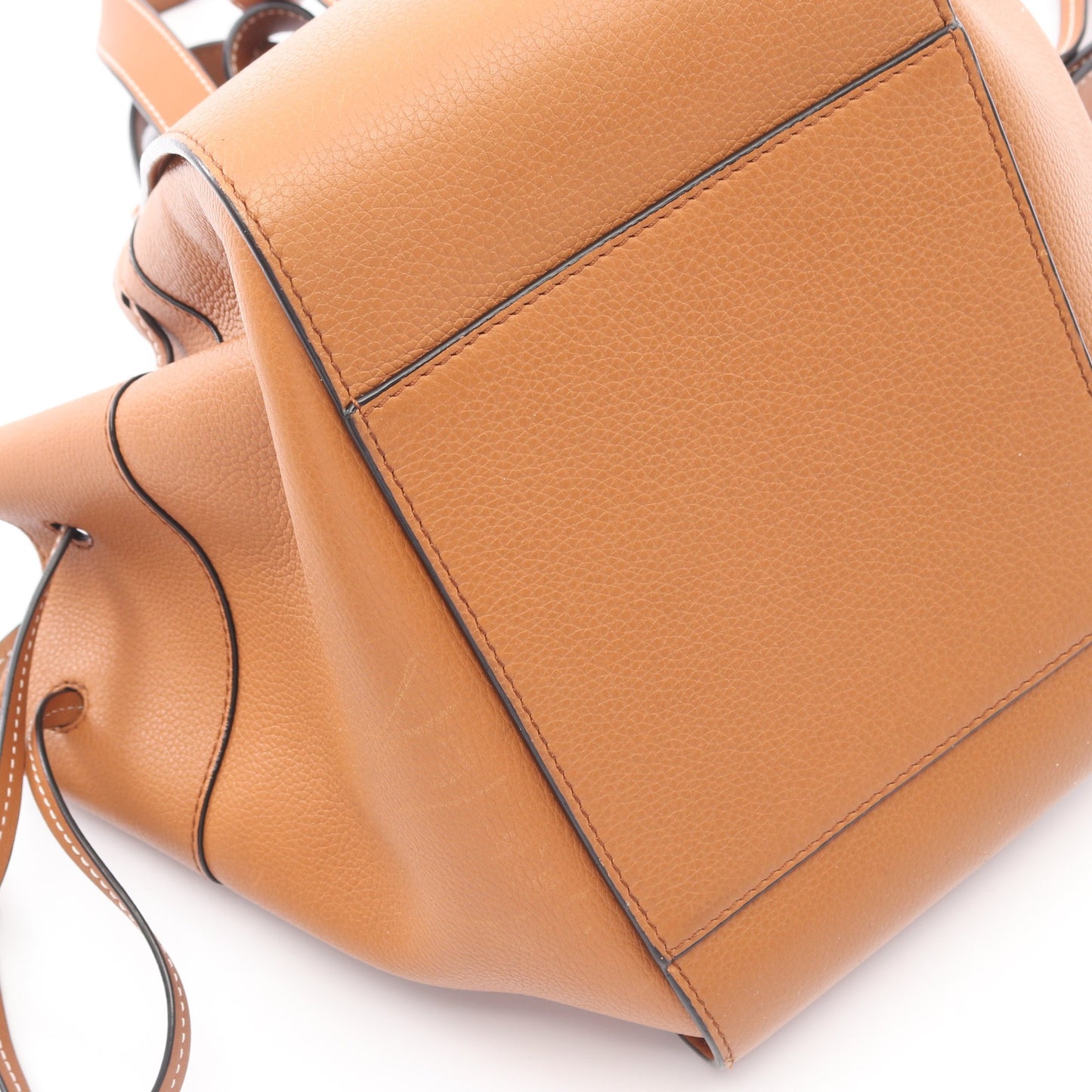 ハンモック ドローストリングバッグ スモール 2WAY ハンドバッグ レザー ライトブラウン ロエベ バッグ LOEWE