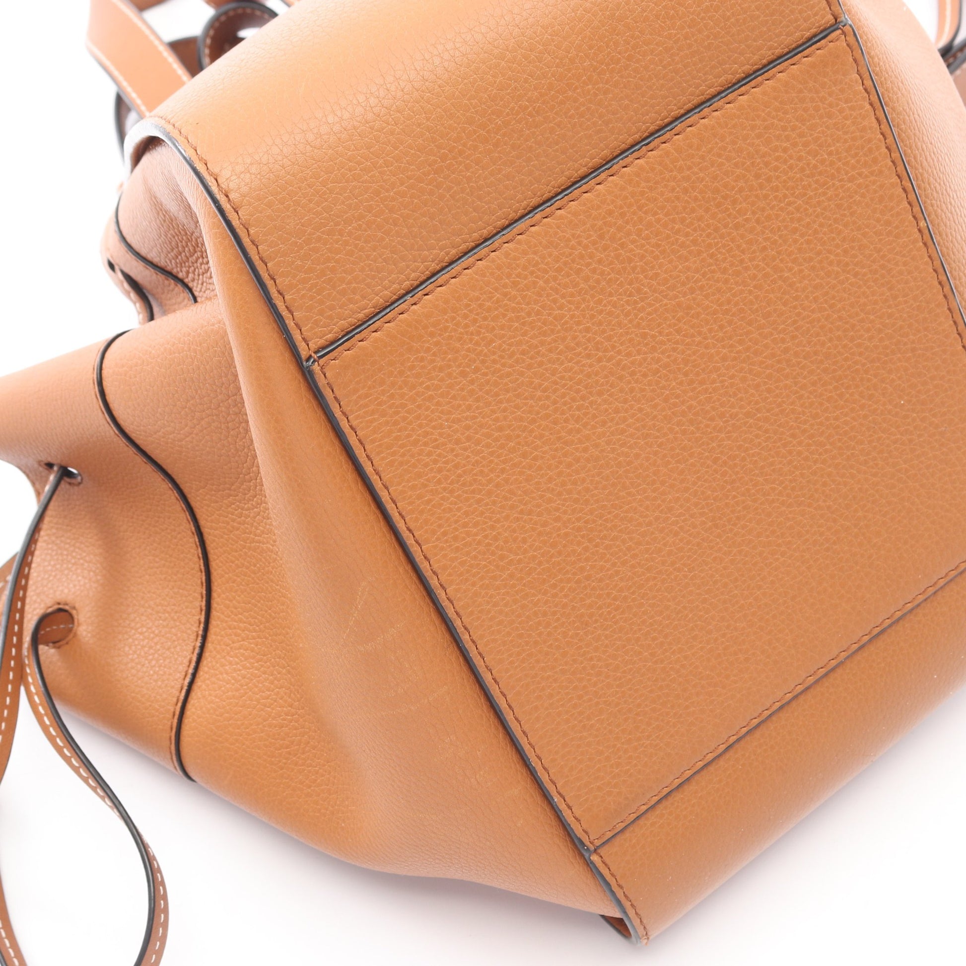 ハンモック ドローストリングバッグ スモール 2WAY ハンドバッグ レザー ライトブラウン ロエベ バッグ LOEWE