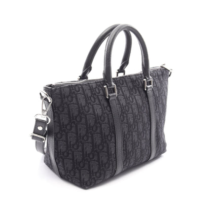 Weekender ウィークエンダー 25 オブリーク 2WAY ハンドバッグ キャンバス レザー ダークネイビー ブラック クリスチャンディオール バッグ Christian Dior