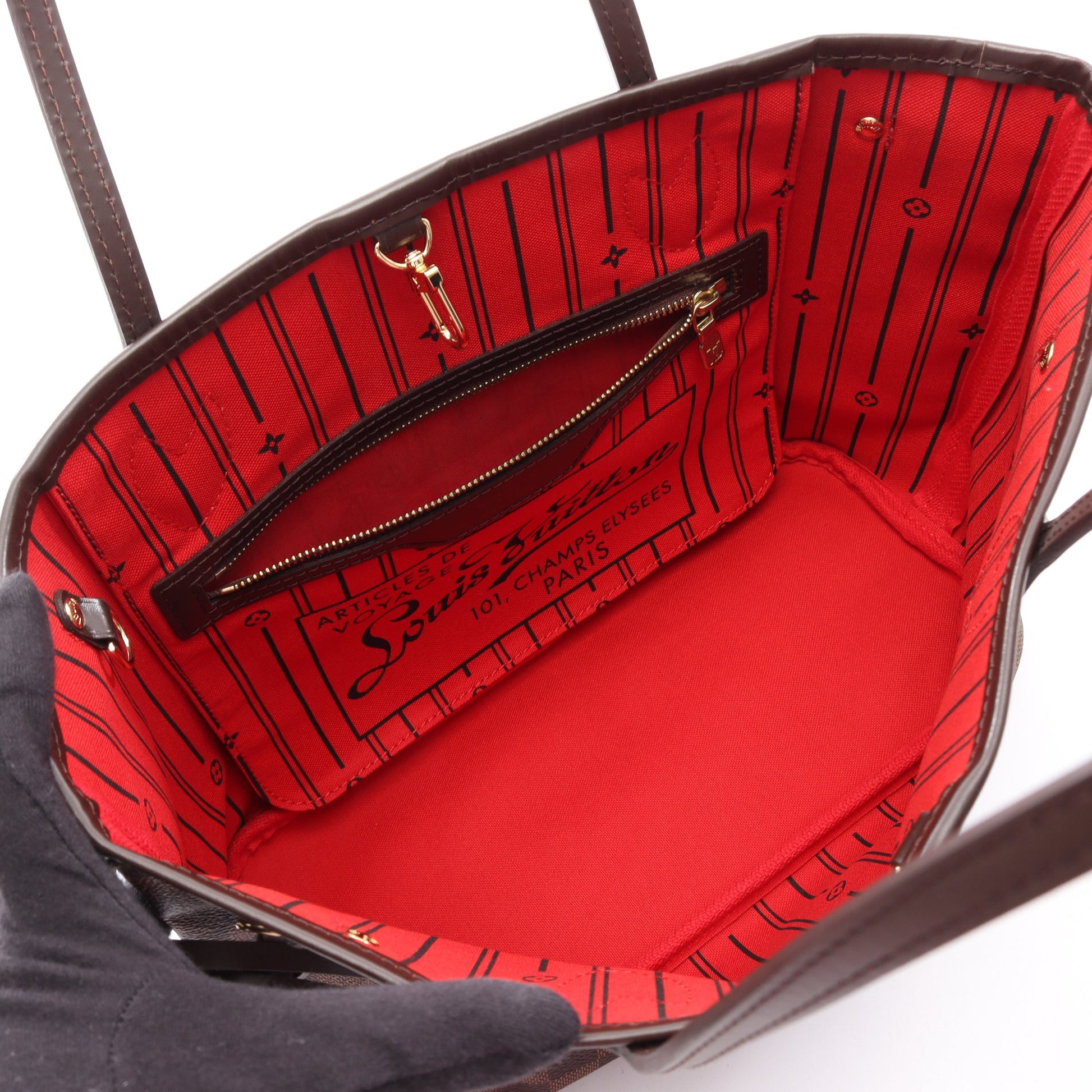 ネヴァーフルPM ダミエエベヌ ハンドバッグ トートバッグ PVC レザー ブラウン ルイヴィトン バッグ LOUIS VUITTON