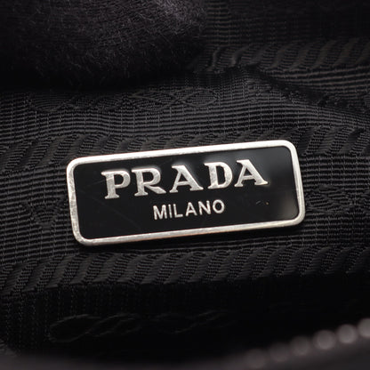 Re-Edition 2005 2WAY チェーンショルダーバッグ ナイロン サフィアーノレザー ブラック プラダ バッグ PRADA