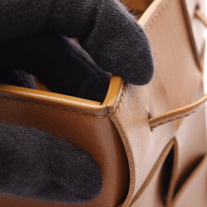 スモール カセット バケットバッグ ショルダーバッグ レザー ライトブラウン ボッテガヴェネタ バッグ BOTTEGA VENETA