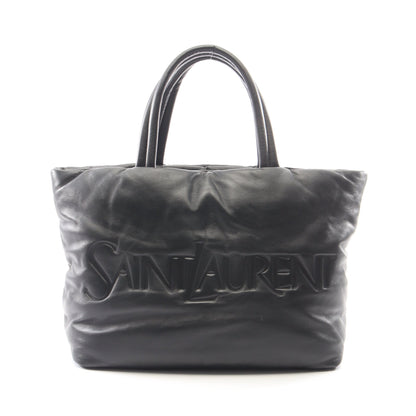 ワイド パファー ハンドバッグ トートバッグ レザー ブラック サンローランパリ バッグ SAINT LAURENT PARIS