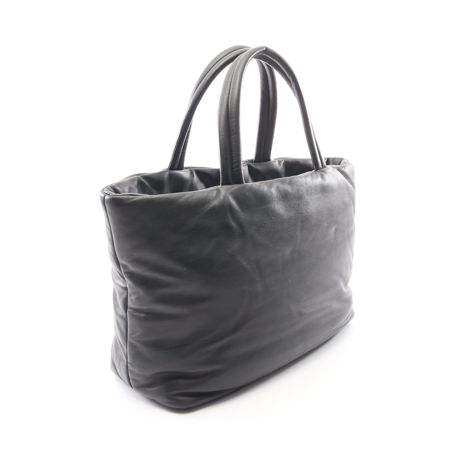 ワイド パファー ハンドバッグ トートバッグ レザー ブラック サンローランパリ バッグ SAINT LAURENT PARIS