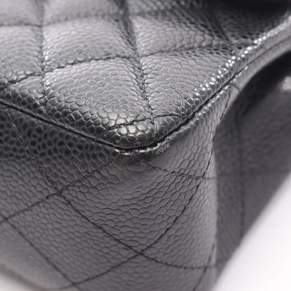 マトラッセ Wフラップ Wチェーンショルダーバッグ キャビアスキン ブラック ゴールド金具 シャネル バッグ CHANEL