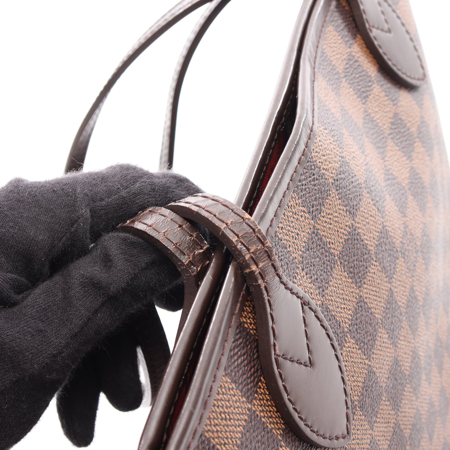ネヴァーフルMM ダミエエベヌ ショルダーバッグ トートバッグ PVC レザー ブラウン ルイヴィトン バッグ LOUIS VUITTON