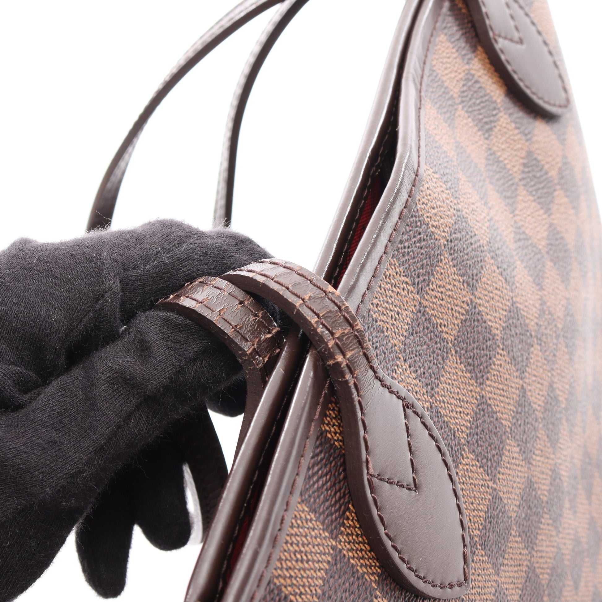 ネヴァーフルMM ダミエエベヌ ショルダーバッグ トートバッグ PVC レザー ブラウン ルイヴィトン バッグ LOUIS VUITTON