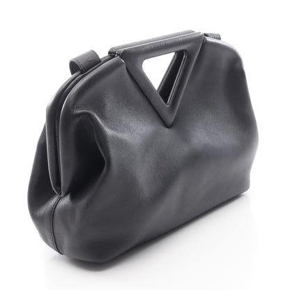 ポイント ミディアム 2WAY ショルダーバッグ レザー ブラック ボッテガヴェネタ バッグ BOTTEGA VENETA