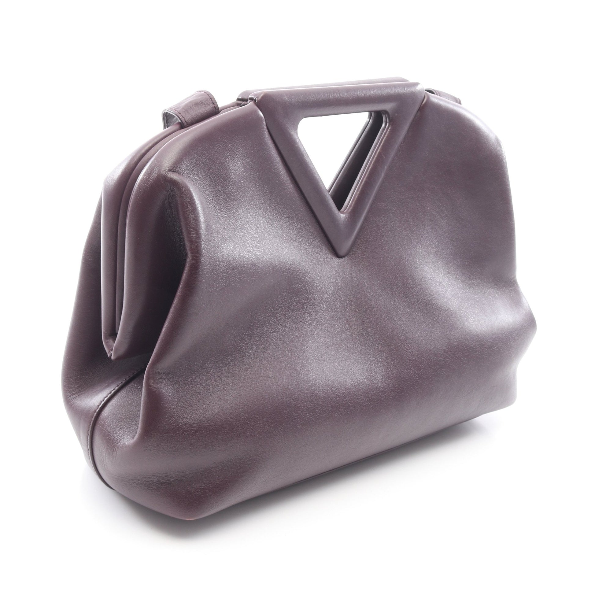 ポイント ミディアム 2WAY ショルダーバッグ レザー ダークパープル ボッテガヴェネタ バッグ BOTTEGA VENETA