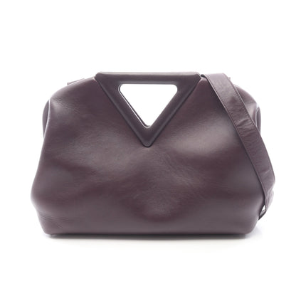 ポイント ミディアム 2WAY ショルダーバッグ レザー ダークパープル ボッテガヴェネタ バッグ BOTTEGA VENETA