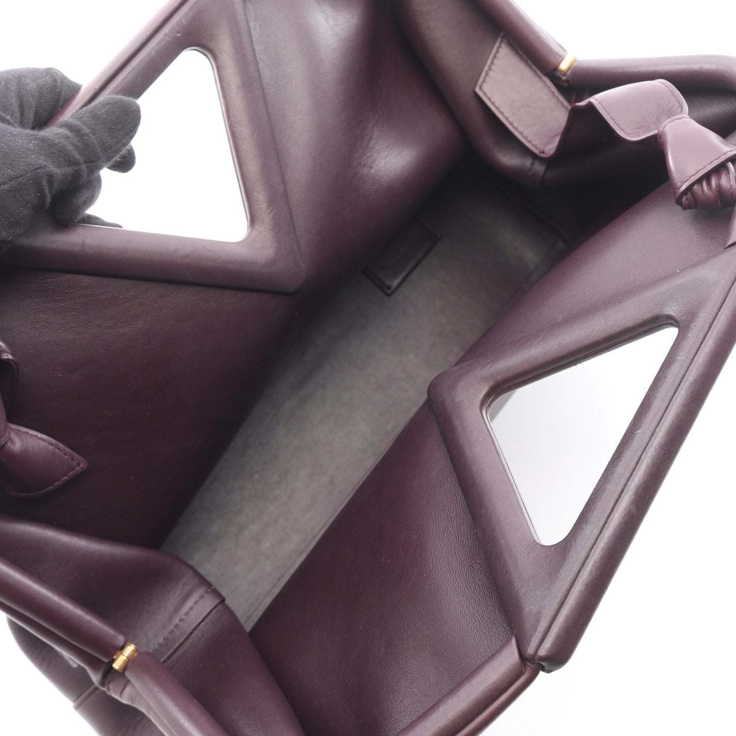 ポイント ミディアム 2WAY ショルダーバッグ レザー ダークパープル ボッテガヴェネタ バッグ BOTTEGA VENETA